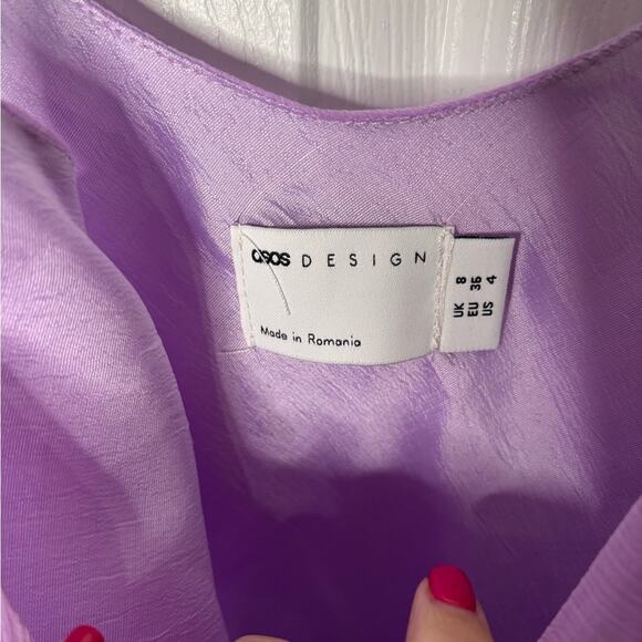 ASOS Light Purple Strappy Mini Dress Size 4 - Picture 4 of 7